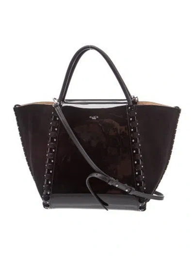 Pre-owned Alaïa Patent Leather Hinge Small In Brown
