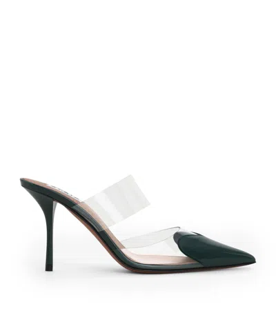 Alaïa Patent Leather Le Couer Mules 90 In Green