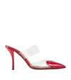 Alaïa Caur Patent Leather And Pu Mules In Red