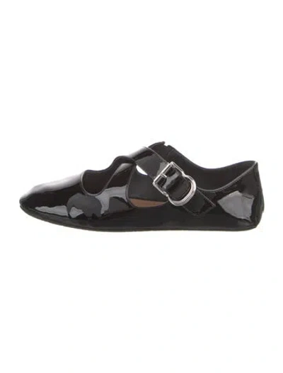 Pre-owned Alaïa Patent Leather Mary Jane Flats In Black