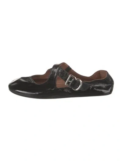Pre-owned Alaïa Patent Leather Mary Jane Flats In Black