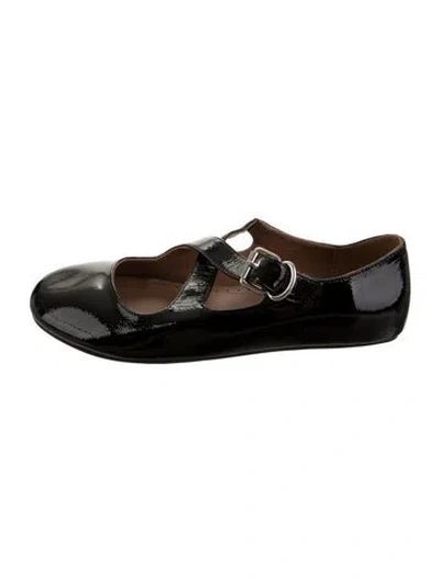 Pre-owned Alaïa Patent Leather Mary Jane Flats In Black