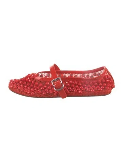 Pre-owned Alaïa Patent Leather Mary Jane Flats In Red