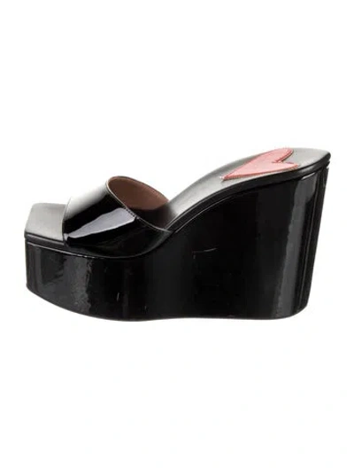 Pre-owned Alaïa Patent Leather Mules In Black