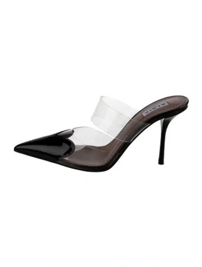 Pre-owned Alaïa Patent Leather Mules In Black/clear