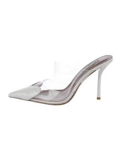 Pre-owned Alaïa Patent Leather Mules In Silver