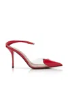 Alaïa Caur Patent Leather And Pu Mules In Red