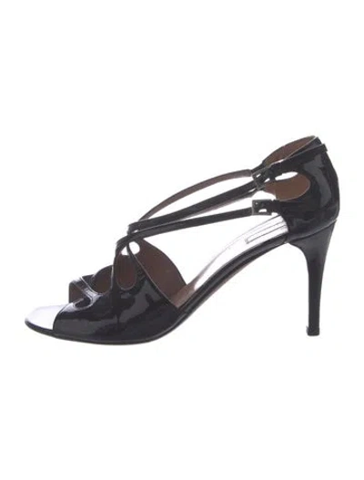 Pre-owned Alaïa Patent Leather Sandals In Black