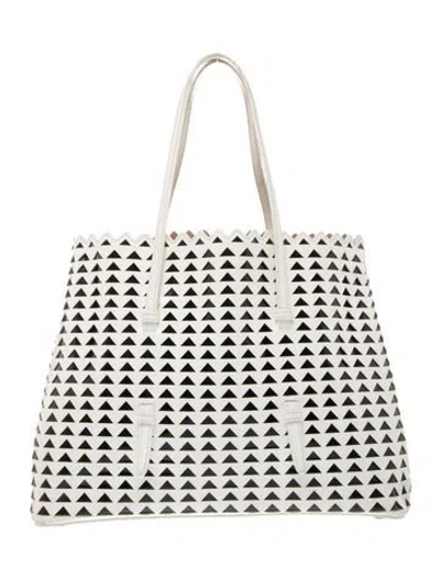 Pre-owned Alaïa Patent Leather Shoulder Bag In White