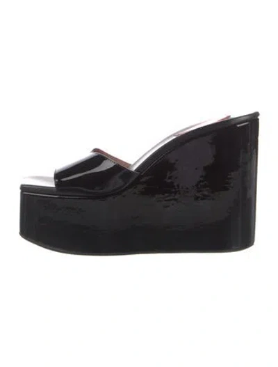 Pre-owned Alaïa Patent Leather Slides In Black