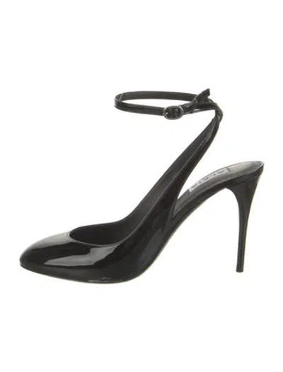 Pre-owned Alaïa Patent Leather Slingback Pumps In Black