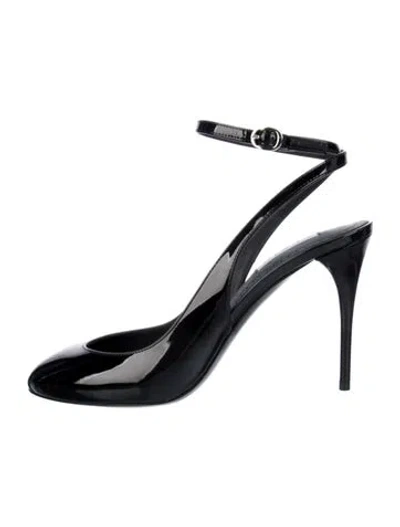 Pre-owned Alaïa Patent Leather Slingback Pumps In Black