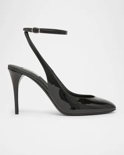 Alaïa Patent Leather Slingback Pumps In Noir