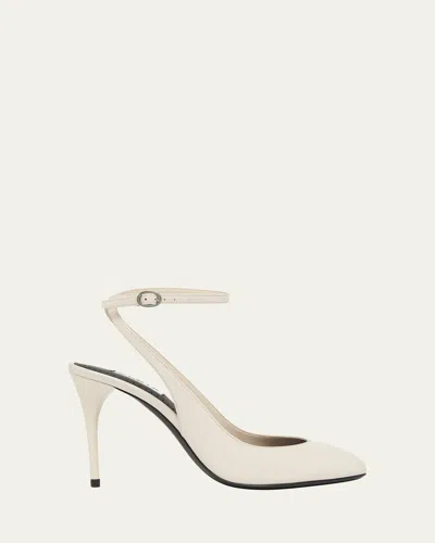 Alaïa Patent Leather Slingback Pumps In Rose Dragee