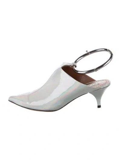 Pre-owned Alaïa Patent Leather Slingback Pumps In Silver