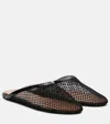 Alaïa Patent Leather-trimmed Fishnet Mules In Black