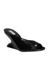 Alaïa Curve 75 Patent Leather Wedge Mules In Black