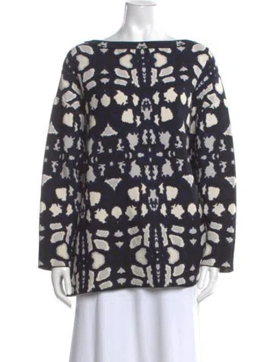 Pre-owned Alaïa Patterned Bateau Neckline Top In Black