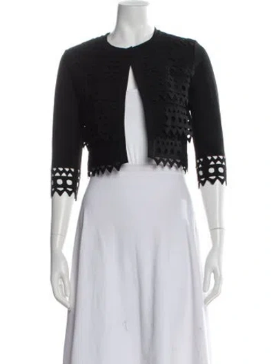 Pre-owned Alaïa Patterned Bolero In Black