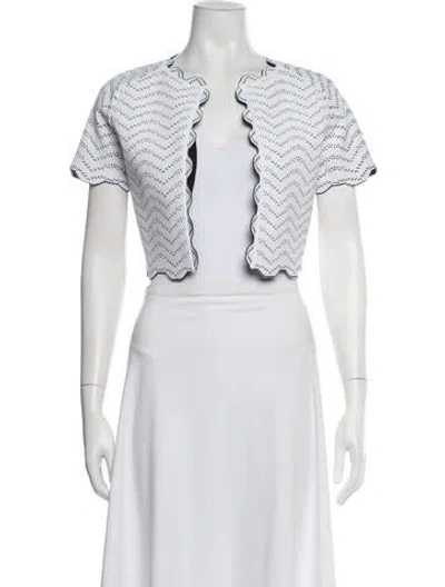 Pre-owned Alaïa Patterned Bolero In Black/white