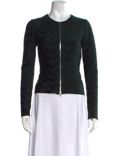 Pre-owned Alaïa Patterned Crew Neck Sweater In Black