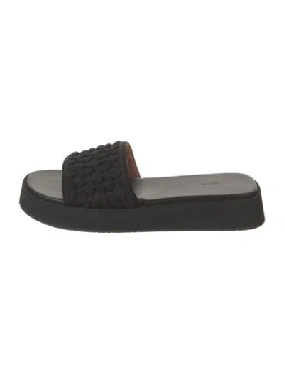 Pre-owned Alaïa Patterned Glitter Accents Slides In Black