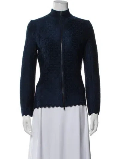 Pre-owned Alaïa Patterned Jacket In Blue