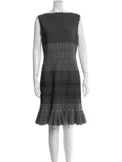 Pre-owned Alaïa Patterned Knee-length Dress In Black