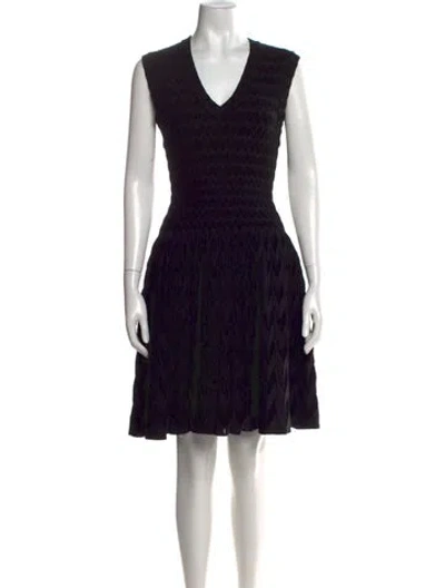 Pre-owned Alaïa Patterned Knee-length Dress In Black/metallic