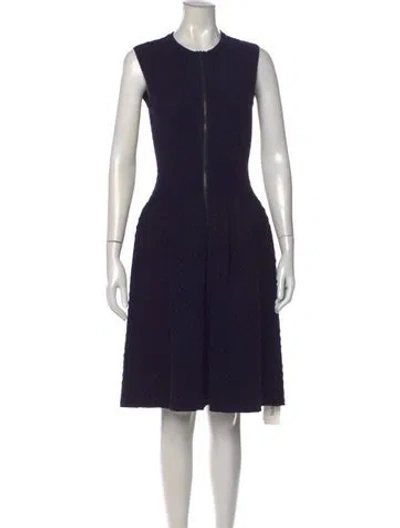 Pre-owned Alaïa Patterned Knee-length Dress In Blue