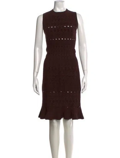Pre-owned Alaïa Patterned Knee-length Dress In Burgundy