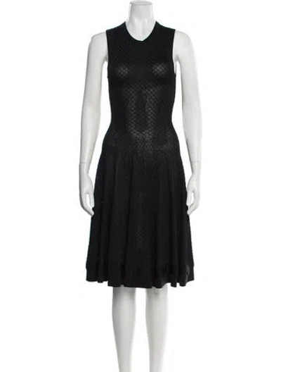 Pre-owned Alaïa Patterned Midi Length Dress In Black