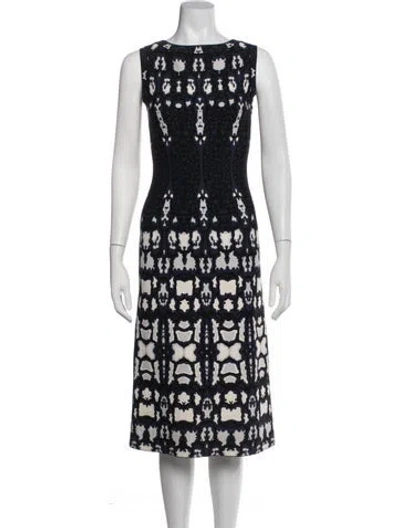 Pre-owned Alaïa Patterned Midi Length Dress In Blue