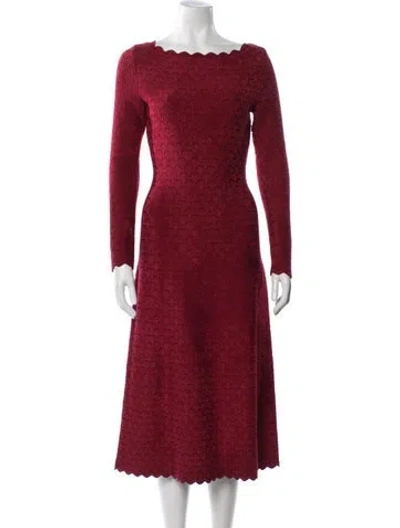 Pre-owned Alaïa Patterned Midi Length Dress In Red