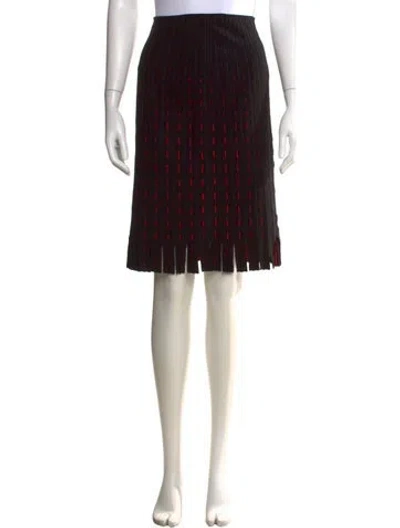 Pre-owned Alaïa Patterned Midi Length Skirt In Black