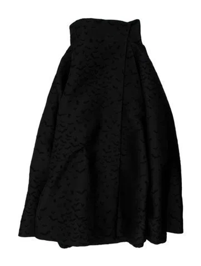 Pre-owned Alaïa Patterned Midi Length Skirt In Black