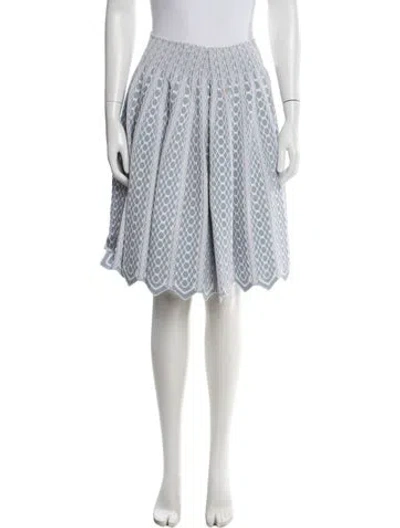 Pre-owned Alaïa Patterned Midi Length Skirt In Blue
