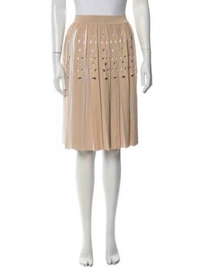 Pre-owned Alaïa Patterned Midi Length Skirt In Neutrals