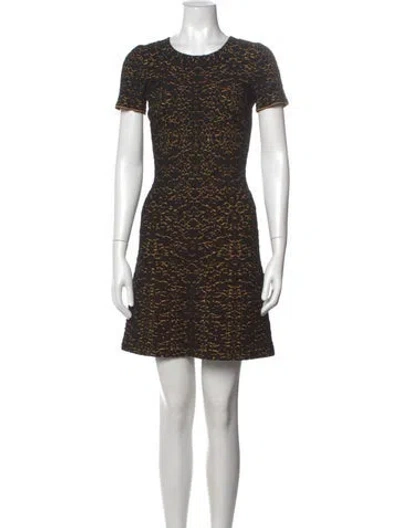 Pre-owned Alaïa Patterned Mini Dress In Black