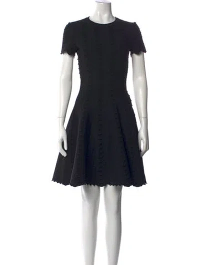 Pre-owned Alaïa Patterned Mini Dress In Black