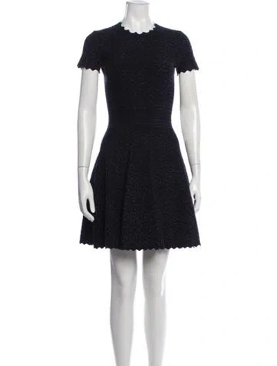 Pre-owned Alaïa Patterned Mini Dress In Black
