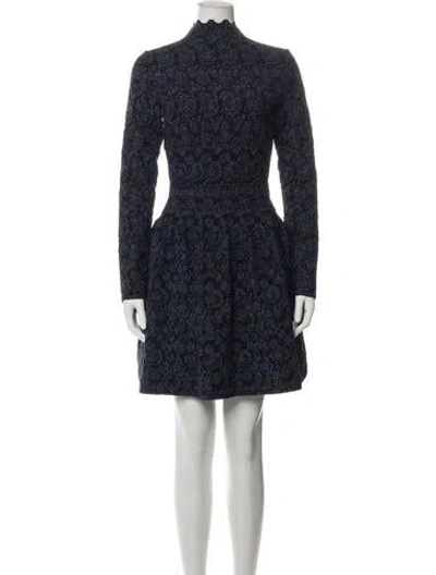Pre-owned Alaïa Patterned Mini Dress In Black