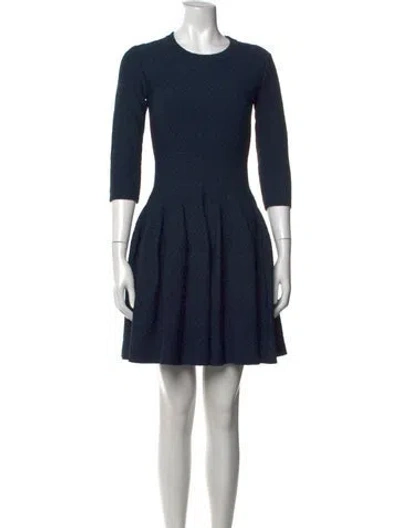 Pre-owned Alaïa Patterned Mini Dress In Black/blue
