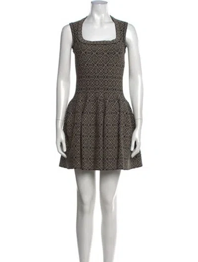 Pre-owned Alaïa Patterned Mini Dress In Black/neutrals