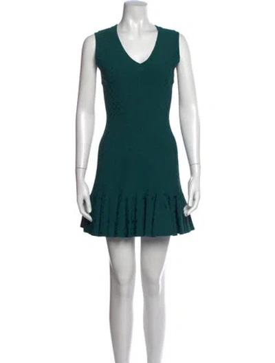 Pre-owned Alaïa Patterned Mini Dress In Green