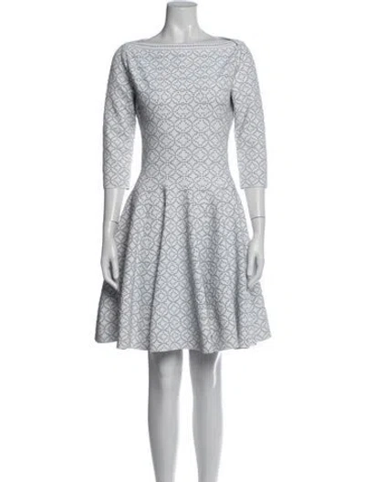 Pre-owned Alaïa Patterned Mini Dress In Grey