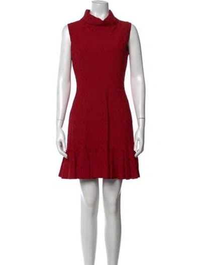 Pre-owned Alaïa Patterned Mini Dress In Metallic/red