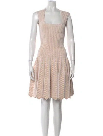 Pre-owned Alaïa Patterned Mini Dress In Neutral