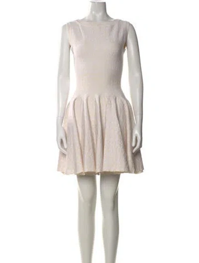 Pre-owned Alaïa Patterned Mini Dress In Neutral