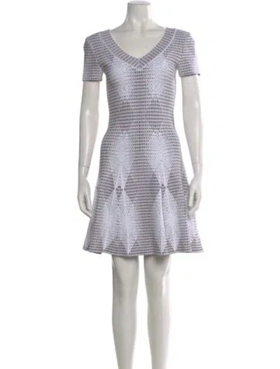 Pre-owned Alaïa Patterned Mini Dress In Neutral